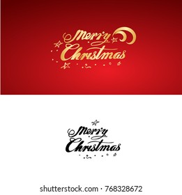 Handwritten Merry Christmas card. Calligraphy style quote. Sketch inspiration vector.