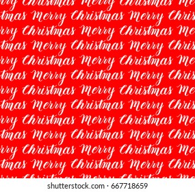 Handwritten Merry Christmas Seamless Pattern