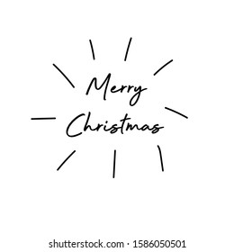 Handwritten Merry Christmas Text Vector