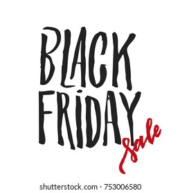 handwritten modern brush lettering of Black Friday isolated on white background. Vector illustration.