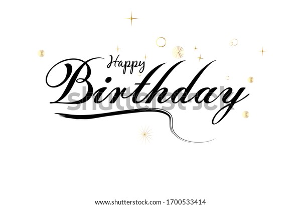 白い背景に手書きの誕生日のモダンな文字 活字体デザイン Greetings Card Vectorイラスト のベクター画像素材 ロイヤリティフリー