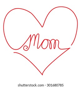 handwritten "mom" text in the heart