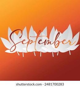 Handwritten month September for calendar, monthly logo, bullet journal or monthly organizer. Hello September vector.