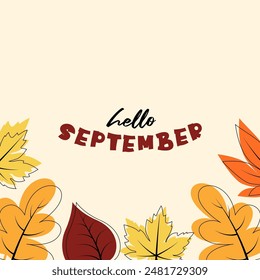 Handwritten month September for calendar, monthly logo, bullet journal or monthly organizer. Hello September vector.