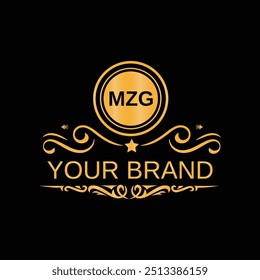 Handwritten MZG letters logo design with vector
