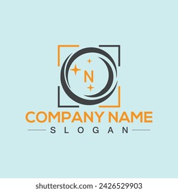 Handwritten N letters logo design with vector