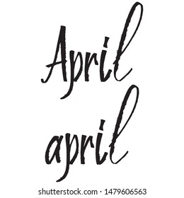 Handwritten name of month april
