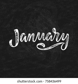 Handwritten name of month. Calligraphy word for calendars and organizers. Vector
