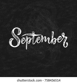 Handwritten name of month. Calligraphy word for calendars and organizers. Vector