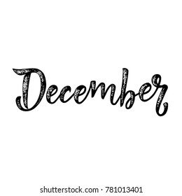 Handwritten name of month - December. Calligraphy words for calendars and organizers.