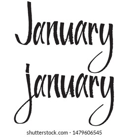 Handwritten name of month january