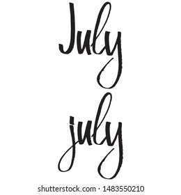 Handwritten name of month july