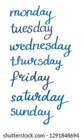 Handwritten natural days of the weeks in vector