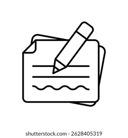 Handwritten Note Vector icon stock illustration