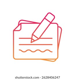 Handwritten Note Vector icon stock illustration