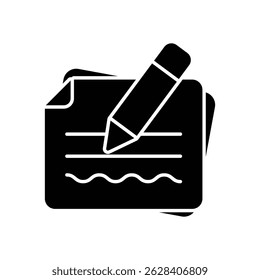 Handwritten Note Vector icon stock illustration