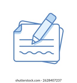 Handwritten Note Vector icon stock illustration