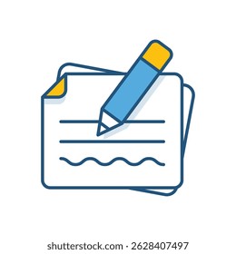 Handwritten Note Vector icon stock illustration