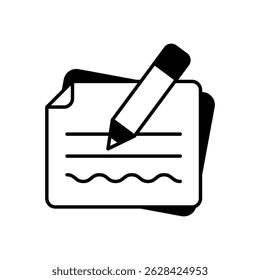 Handwritten Note Vector icon stock illustration