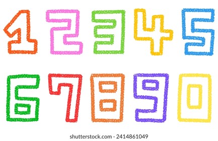 Handwritten number set Pop design Vector