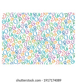 handwritten numbers background. hand drawn different form 0-9 numbers