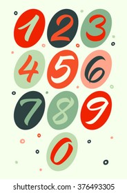 handwritten numbers, calligraphy