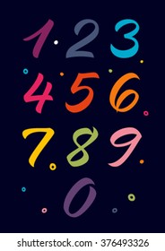 handwritten numbers, calligraphy