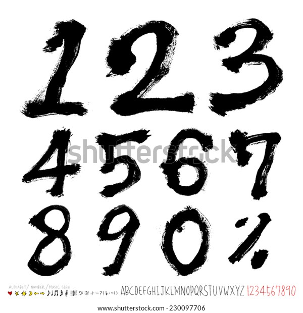 Handwritten Numbers Hand Drawn Vector Stock Vector (Royalty Free ...