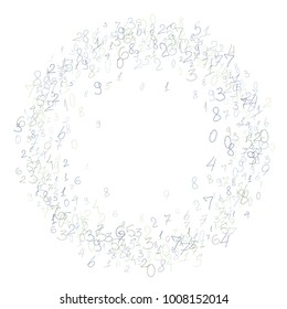 Handwritten numbers. .  Scribbled handwritten numbers for  card, poster, banner. Vector background with color numbers in primitive style. Simple pattern for your design.