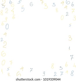 Handwritten numbers. .  Scribbled handwritten numbers for  card, poster, banner. Vector background with color numbers in primitive style. Simple pattern for your design.