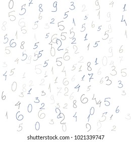 Handwritten numbers. .  Scribbled handwritten numbers for  card, poster, banner. Vector background with color numbers in primitive style. Simple pattern for your design.