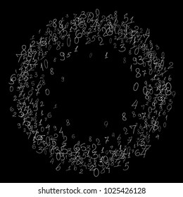 Handwritten numbers. Scribbled handwritten numbers for card, poster, banner. Vector background with numbers in primitive style. Simple pattern for your design.