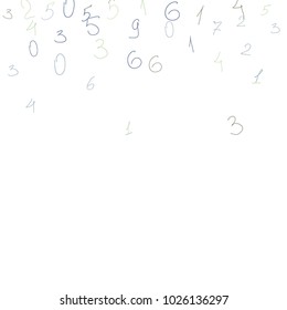Handwritten numbers. .  Scribbled handwritten numbers for  card, poster, banner. Vector background with color numbers in primitive style. Simple pattern for your design.