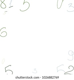 Handwritten numbers. .  Scribbled handwritten numbers for  card, poster, banner. Vector background with color numbers in primitive style. Simple pattern for your design.