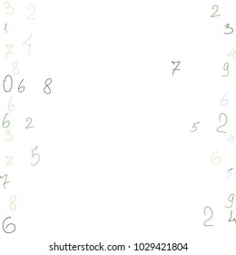 Handwritten numbers. .  Scribbled handwritten numbers for  card, poster, banner. Vector background with color numbers in primitive style. Simple pattern for your design.