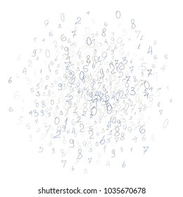 Handwritten numbers. .  Scribbled handwritten numbers for  card, poster, banner. Vector background with color numbers in primitive style. Simple pattern for your design.