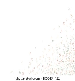 Handwritten numbers. .  Scribbled handwritten numbers for  card, poster, banner. Vector background with color numbers in primitive style. Simple pattern for your design.