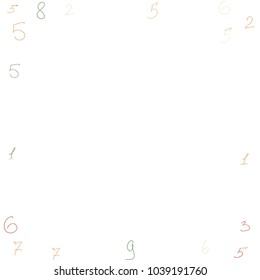 Handwritten numbers. .  Scribbled handwritten numbers for  card, poster, banner. Vector background with color numbers in primitive style. Simple pattern for your design.
