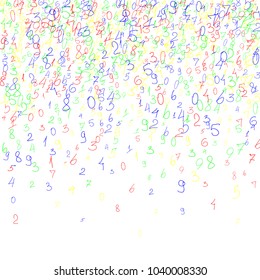 Handwritten numbers. .  Scribbled handwritten numbers for  card, poster, banner. Vector background with color numbers in primitive style. Simple pattern for your design.