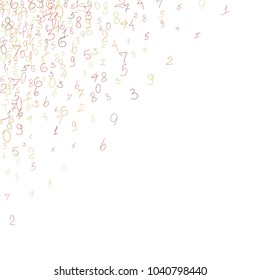 Handwritten numbers. .  Scribbled handwritten numbers for  card, poster, banner. Vector background with color numbers in primitive style. Simple pattern for your design.