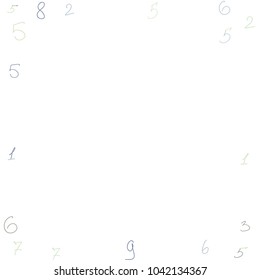 Handwritten numbers. .  Scribbled handwritten numbers for  card, poster, banner. Vector background with color numbers in primitive style. Simple pattern for your design.