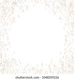 Handwritten numbers. .  Scribbled handwritten numbers for  card, poster, banner. Vector background with color numbers in primitive style. Simple pattern for your design.