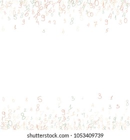 Handwritten numbers. .  Scribbled handwritten numbers for  card, poster, banner. Vector background with color numbers in primitive style. Simple pattern for your design.