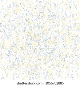 Handwritten numbers. .  Scribbled handwritten numbers for  card, poster, banner. Vector background with color numbers in primitive style. Simple pattern for your design.