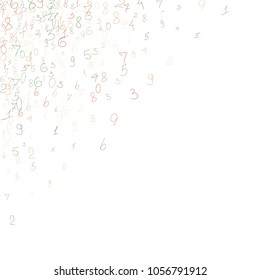Handwritten numbers. .  Scribbled handwritten numbers for  card, poster, banner. Vector background with color numbers in primitive style. Simple pattern for your design.