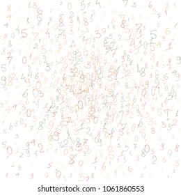 Handwritten numbers. .  Scribbled handwritten numbers for  card, poster, banner. Vector background with color numbers in primitive style. Simple pattern for your design.