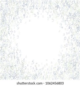 Handwritten numbers. .  Scribbled handwritten numbers for  card, poster, banner. Vector background with color numbers in primitive style. Simple pattern for your design.