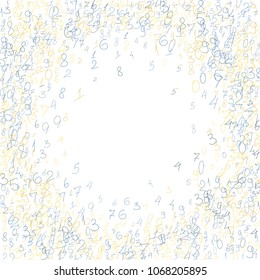 Handwritten numbers. .  Scribbled handwritten numbers for  card, poster, banner. Vector background with color numbers in primitive style. Simple pattern for your design.