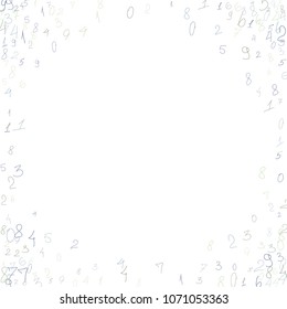 Handwritten numbers. .  Scribbled handwritten numbers for  card, poster, banner. Vector background with color numbers in primitive style. Simple pattern for your design.