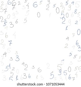 Handwritten numbers. .  Scribbled handwritten numbers for  card, poster, banner. Vector background with color numbers in primitive style. Simple pattern for your design.